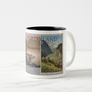 1900er SCHWEIZ POSTKARTENDESIGN Zweifarbige Tasse