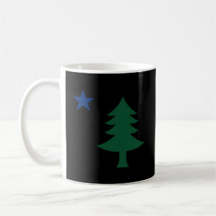 1901 Alte erste Fahne von Maine E Tree and Star Kaffeetasse