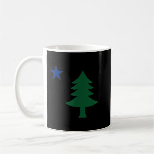 1901 Alte erste Flagge von Maine Pine Tree und Sta Kaffeetasse