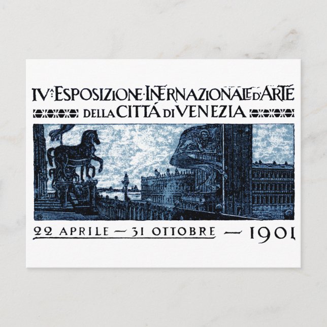 1901 Kunstausstellung in Venedig Poster Postkarte (Vorderseite)