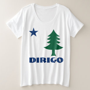 1901 Maine Flag Curvy T - Shirt - Dirigo Edition