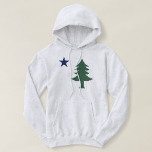 1901 Maine Flag Imitate Cross Stitch Hoodie