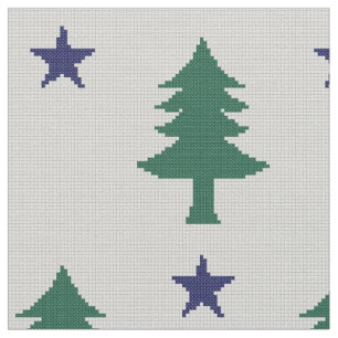 1901 Maine Flag Imitate Cross Stitch Stoff
