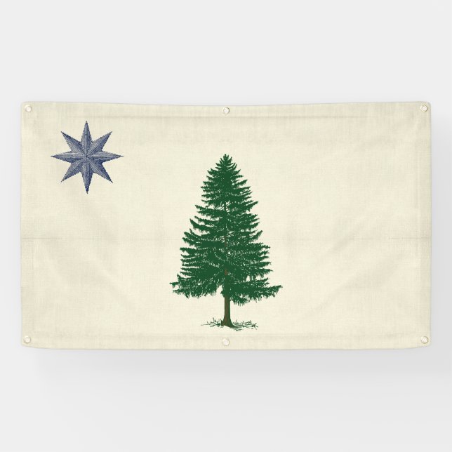 1901 Maine Flag Outdoor Banner - Vintager Stil (Horizontal)