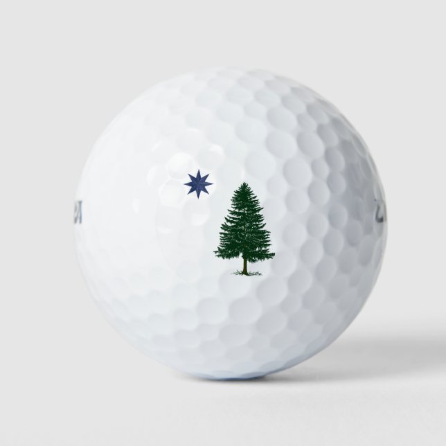 1901 Maine Flag - Vintager Stil Golfball (Vorderseite)