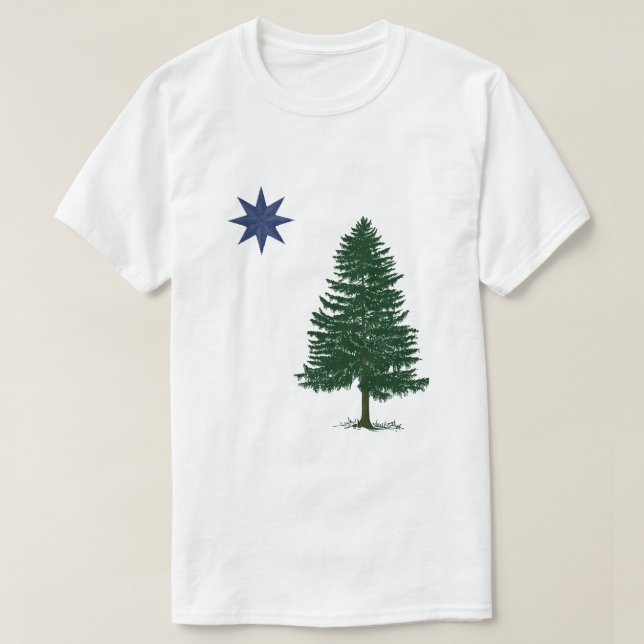 1901 Maine-Flagge - Vintage Art T-Shirt (Design vorne)