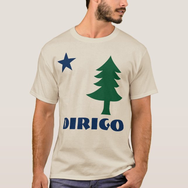 1901 Maine-Flaggen-T - Shirt - Dirigo Ausgabe (Vorderseite)