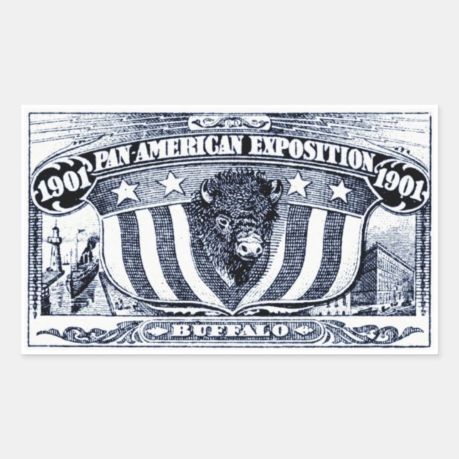 1901 Panamerikanische Exposition Rechteckiger Aufkleber (Vorderseite)