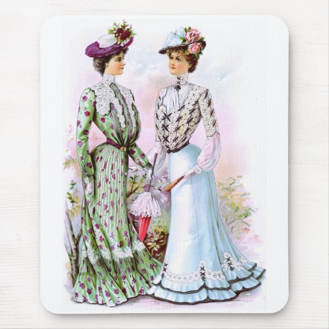 1901 Vintage Kleider Mousepad (Vorne)