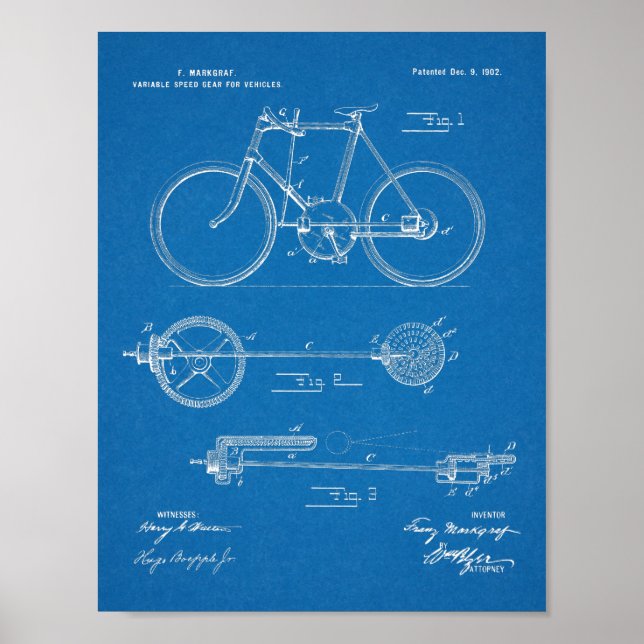 1902 Biketoilette Kunst Zeichnend Druck Poster (Vorne)