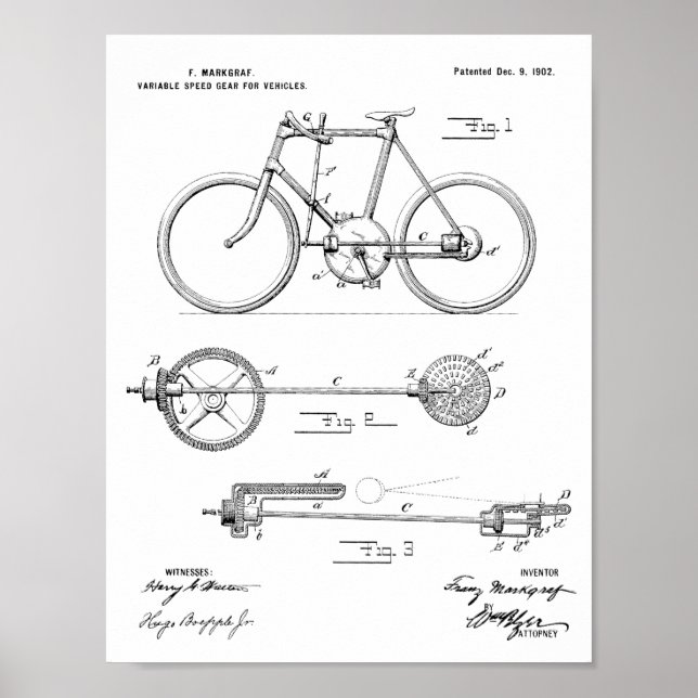 1902 Biketoilette Kunst Zeichnend Druck Poster (Vorne)
