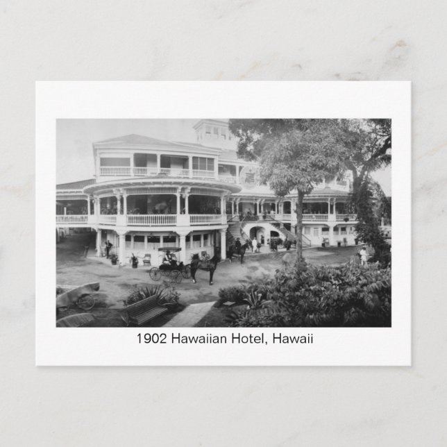 1902 Hawaiian Hotel, Hawaii Vintages Foto Postkarte (Vorderseite)