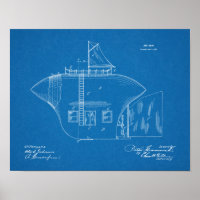 1902 Odd Airship Airplane Patent Art Zeichnend Pri