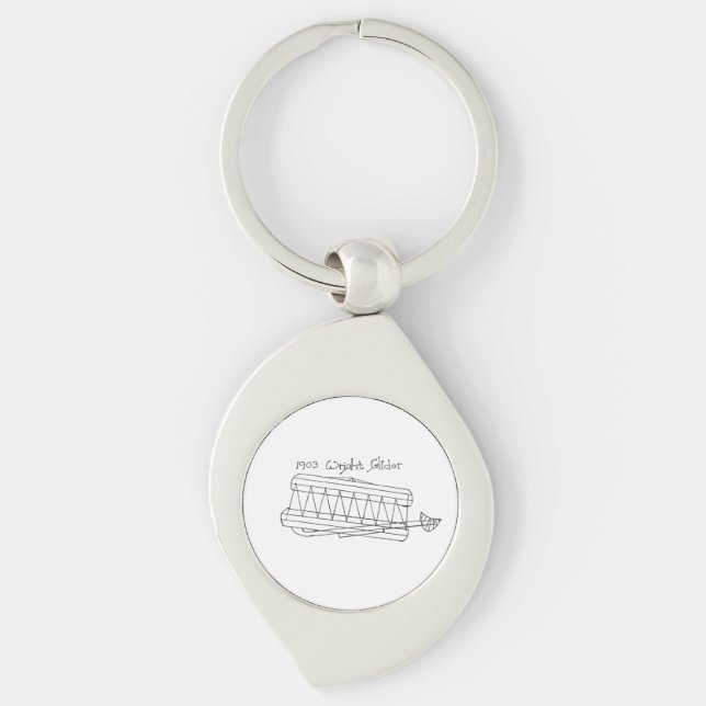 1903 Wright Glider Key Chain Schlüsselanhänger (Vorderseite)