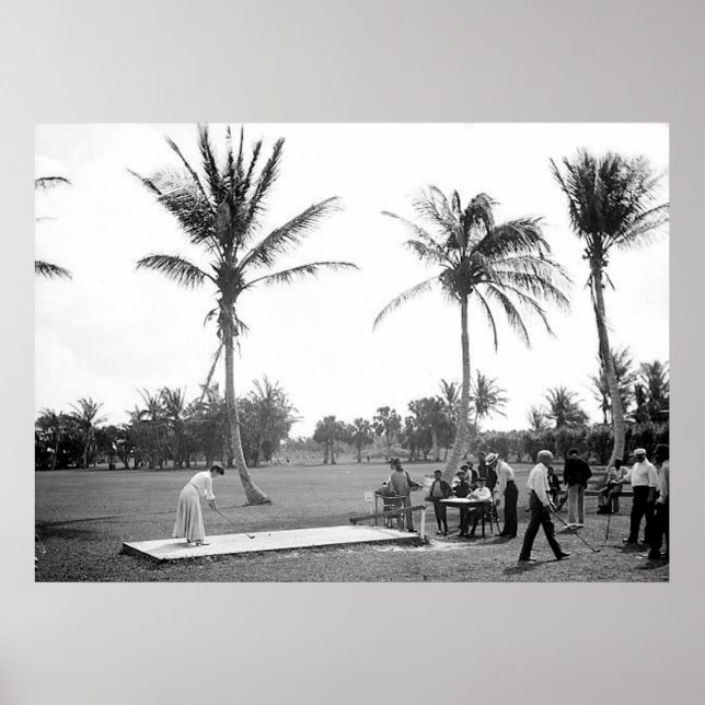 1904 Golfing Palm Beach Fl. Drucken Poster (Vorne)