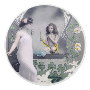 1904 Jugendstil Valentine Keramikknauf