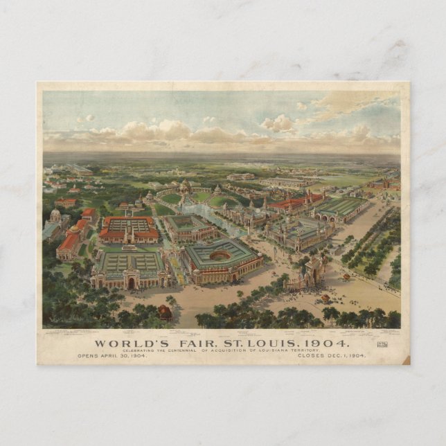 1904 St. Louis World's Fair Postkarte (Vorderseite)