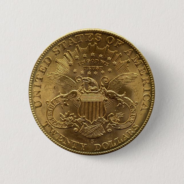 1904 zwanzig Dollar-Münze, Rückseite (Schwänze) Button (Vorderseite)