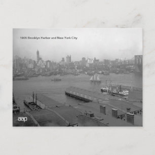 1905 Brooklyn Hafen und New York City Postkarte