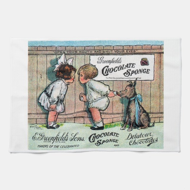 1905 Chocolate Candy Ad Küchentuch (Horizontal)