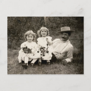1905 Ein Vater und seine Töchter Postkarte