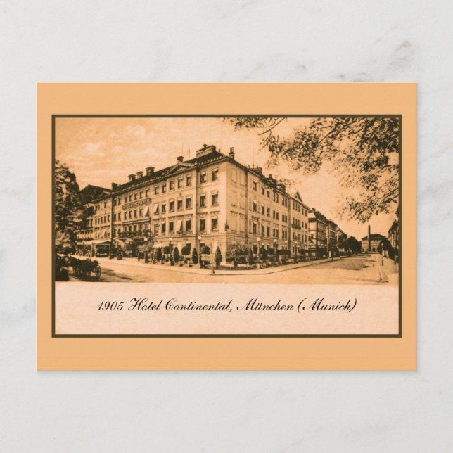 1905 Hotel Continental München Deutschland Postkarte (Vorderseite)