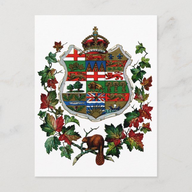 1905 Kanadische Wappen Postkarte (Vorderseite)
