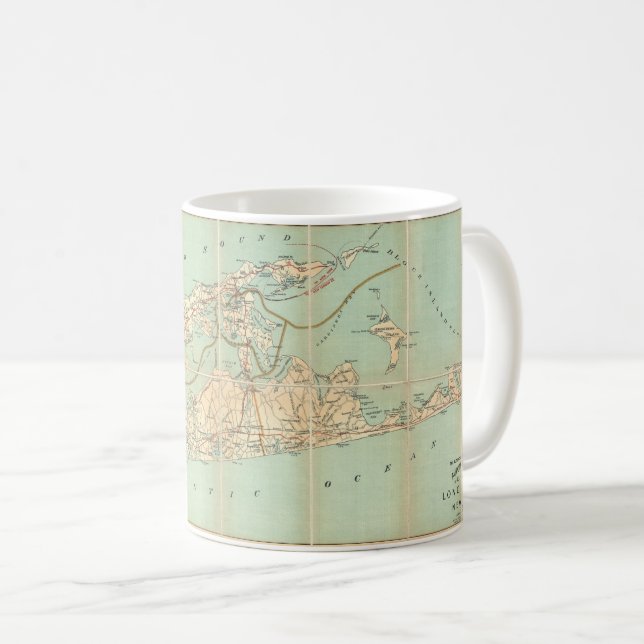 1905 Long Island Map Tasse (VorderseiteRechts)