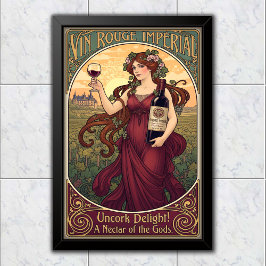 1905 Vintage Vin Rouge Impérial Wine Advertising Poster