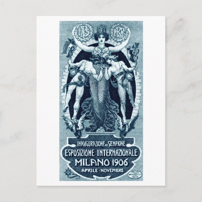 1906 Internationale Messe Mailand Postkarte (Vorderseite)