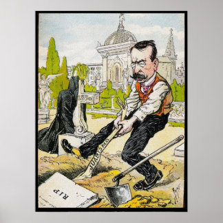 1907 Vintage Karikatur Argentiniens Präsident Poster