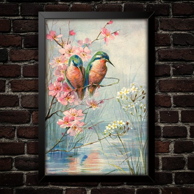 1907 Vintage Kingfisher und Blüten Poster (Von Creator hochgeladen)