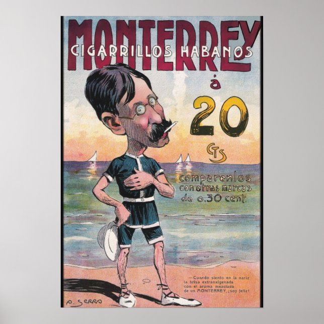 1907 Vintage Monterrey-Zigarrenwerbung Poster (Vorne)