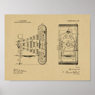 1908 Faltkamera Patent Art Zeichnend Druck Poster