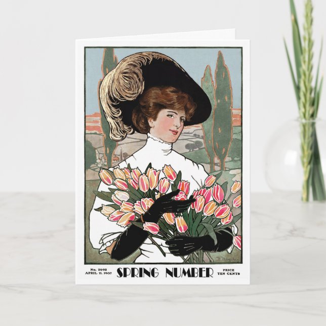 1908! FRÜHZAHL" COVERART GREETING FEIERTAGSKARTE (Vorderseite)