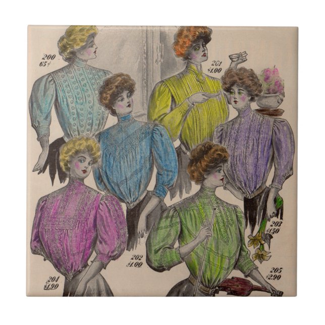 1908 Gimbels Damenblusen Blusenaufhängung Nr. 1 Fliese (Vorderseite)