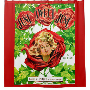 1908 Juni Sweet June Notenblatt drucken Duschvorhang