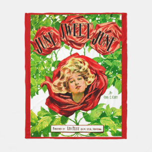 1908 Juni Sweet June Notenblatt drucken Fleecedecke