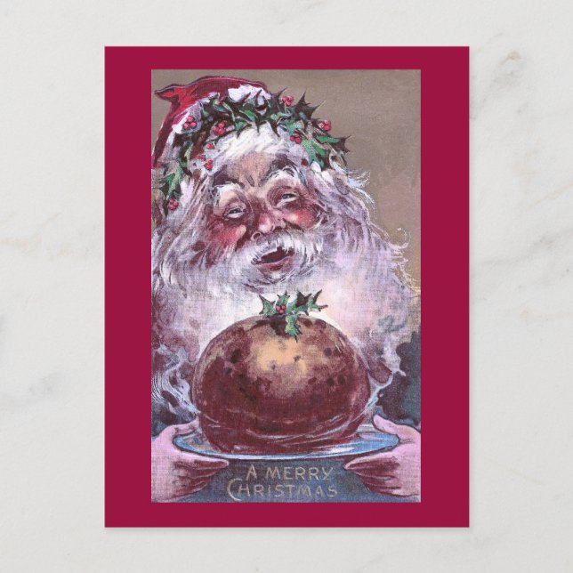 1908 Santa mit Pudding Weihnachten (Vorderseite)