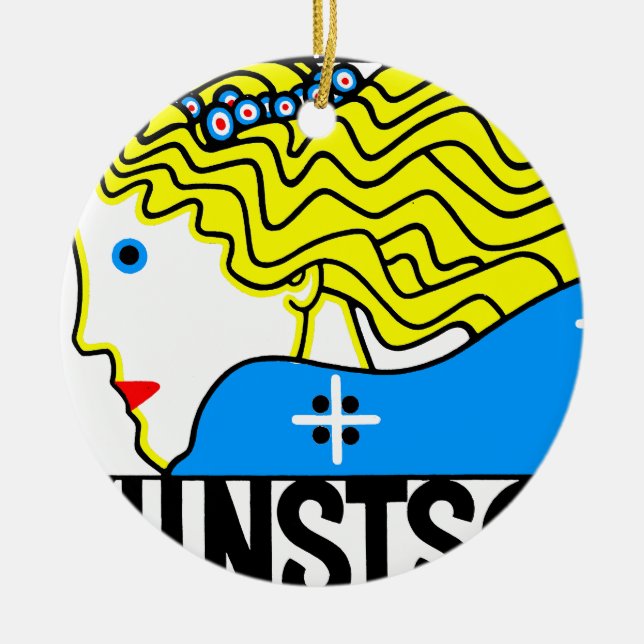 1908 Wiener Jugendstil-Messe Maiden Keramik Ornament (Vorne)