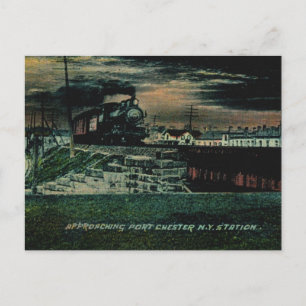 1908 Zug nähert Port Chester, New York Postkarte
