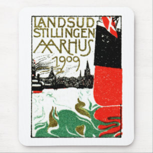 1909 Aarhus Dänemark Ausstellungsposter Mousepad