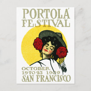 1909 San Francisco Portola Festival Postkarte