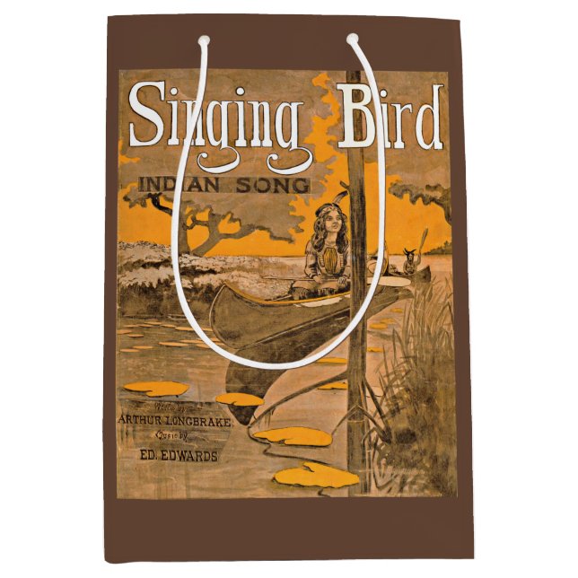 1909 Singing Bird Notendruck Mittlere Geschenktüte (Vorderseite)
