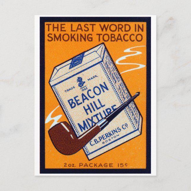 1910 Beacon Hill Pipe Tobacco Postkarte (Vorderseite)