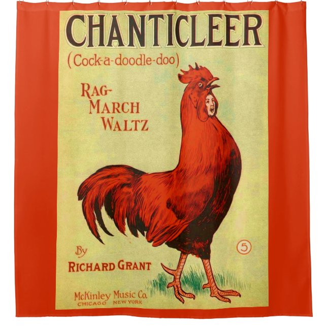 1910 Chanticle Notendruck Duschvorhang (Vorderseite)