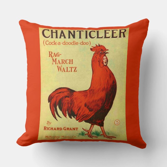 1910 Chanticle Notendruck Kissen (Vorderseite)