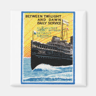 1910 Dampfschiff von Detroit nach Buffalo Magnet