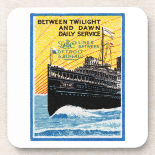 1910 Dampfschiff von Detroit nach Buffalo Untersetzer
