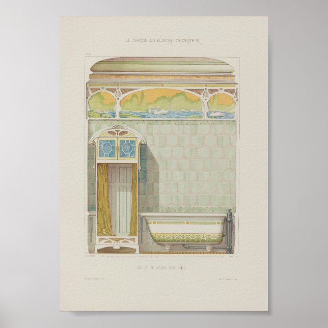 1910 Desaint Moderne Badezimmer Kunst Poster (Vorne)